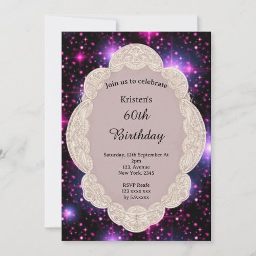 Glitter Birthday Invitation