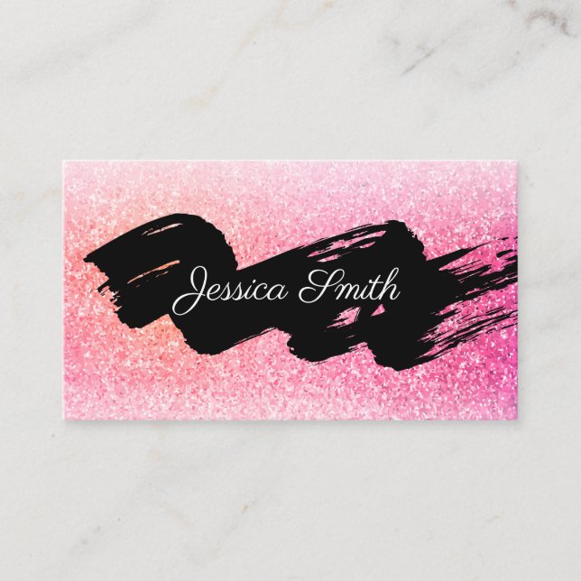 Glitter | Black Brushed Business Card (Front)