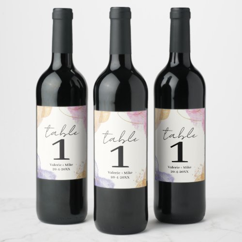 Glitter Black Calligraphy Table Numbers Wedding Wine Label