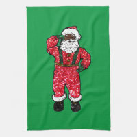 glitter black santa claus