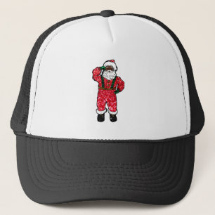 glitter black santa claus trucker hat