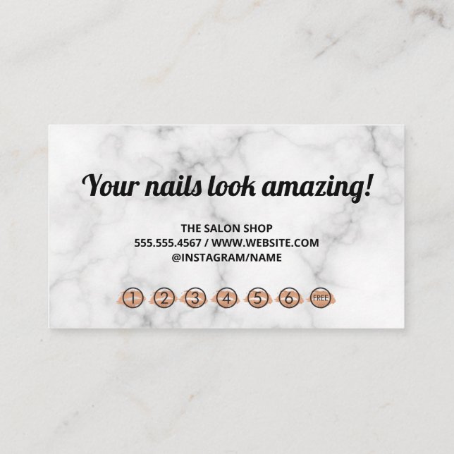 Glitter Blend Background | Manicure Nail Polish Loyalty Card (Back)