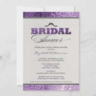 Glitter Bling Bridal Shower Invitation (purple)