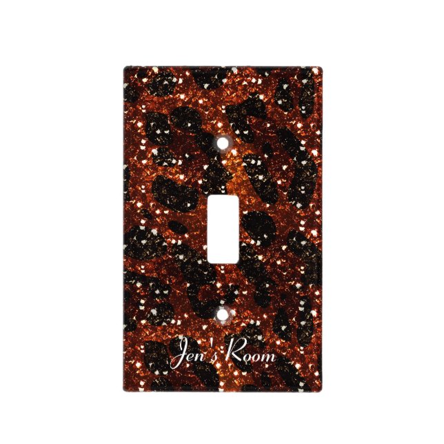 Glitter Bling Leopard Cheetah Light Switch Cover (Front)