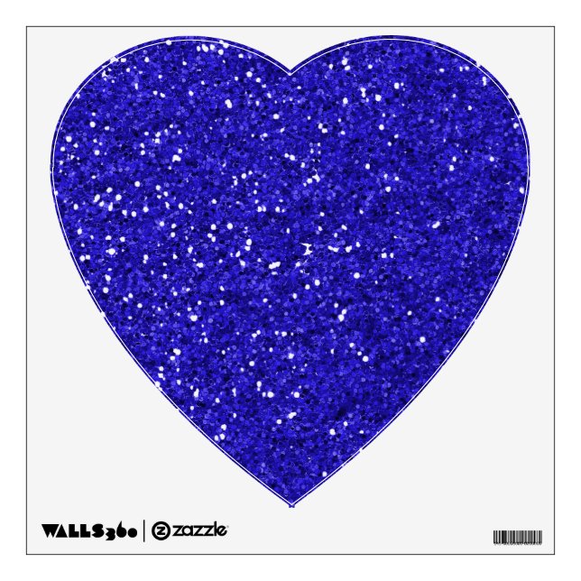 Glitter Blue Heart Wall Decal (Front)