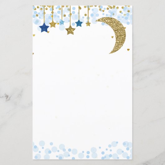 Glitter blue moon Watercolor Bingo Game (Back)