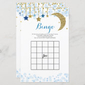 Glitter blue moon Watercolor Bingo Game (Front/Back)