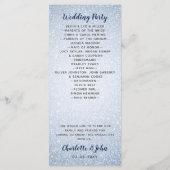 Glitter Blue Snowflakes winter wedding programs (Back)