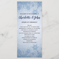 Glitter Blue Snowflakes winter wedding programs