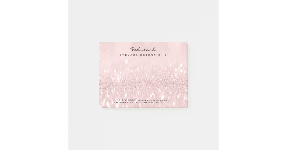 Glitter Blush Name  Telephone Number Pink Postit Notes Zazzle