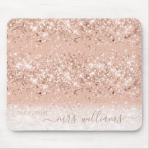 Glitter Blush Pink Rose Gold Future Mrs Bride