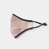 Glitter Blush Pink Rose Gold Monogrammed Script Premium Face Mask (Left)