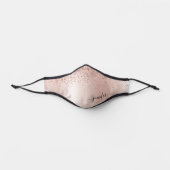 Glitter Blush Pink Rose Gold Monogrammed Script Premium Face Mask (Front)