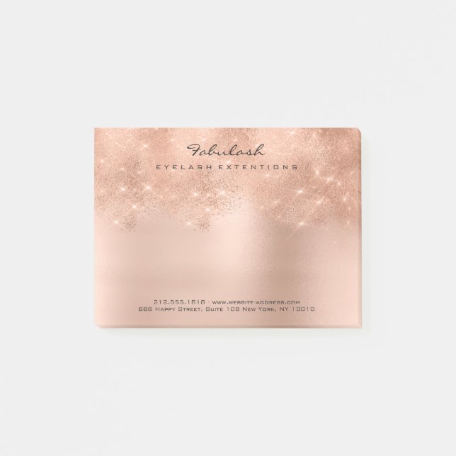 Glitter Blush Pink Rose Gold Powder Minimal Post-it Notes (Front)