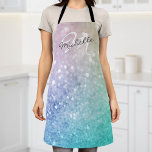 Glitter Bokeh Glamorous Elegant Apron<br><div class="desc">Easily personalize this elegant colorful bokeh glitter pattern with your custom name and/or monogram.</div>