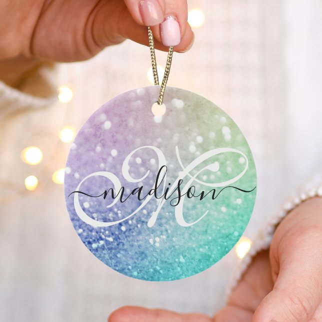 Glitter Bokeh Glamorous Elegant Ceramic Ornament (Creator Uploaded)