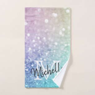 Glitter Bokeh Glamorous Elegant Hand Towel