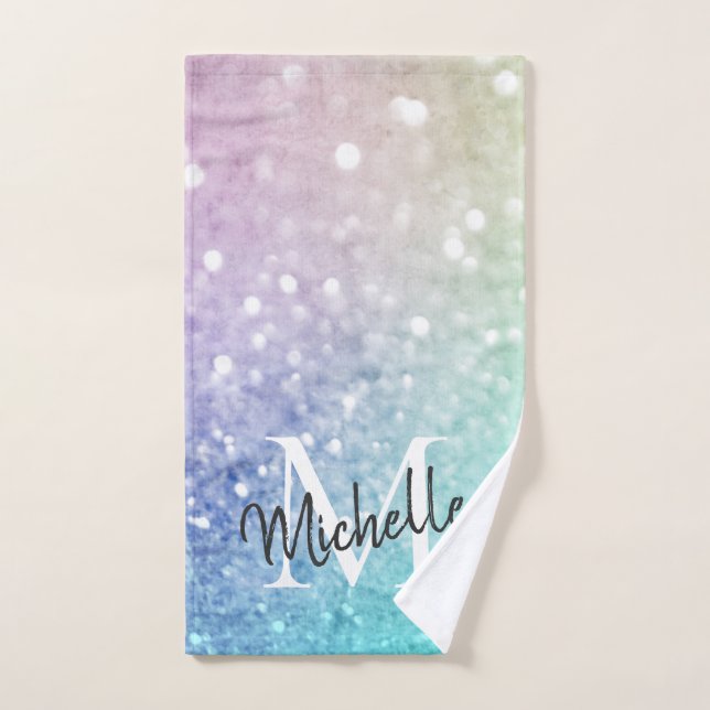 Glitter Bokeh Glamorous Elegant Hand Towel (Hand Towel)