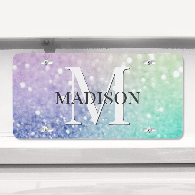 Glitter Bokeh Glamorous Elegant License Plate (Creator Uploaded)