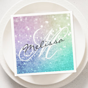 Glitter Bokeh Glamorous Elegant Napkins