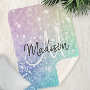 Glitter Bokeh Glamorous Elegant Sherpa Blanket