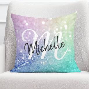 Glitter Bokeh Glamorous Elegant Throw Pillow