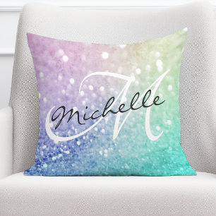 Glitter Bokeh Glamorous Elegant Throw Pillow