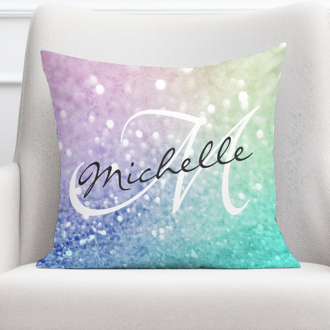 Glitter Bokeh Glamorous Elegant Throw Pillow (Creator Uploaded)