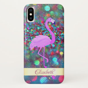 Glitter Bokeh Gold Confetti,Flaming- Personalized iPhone X Case