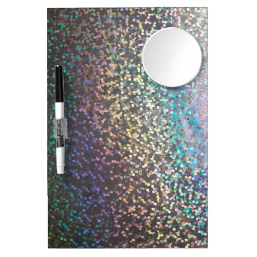 Glitter bokeh sparkle print dry erase board with mirror