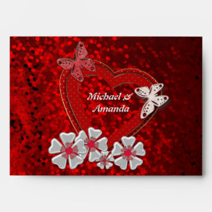 Glitter bokeh sparkle print envelope