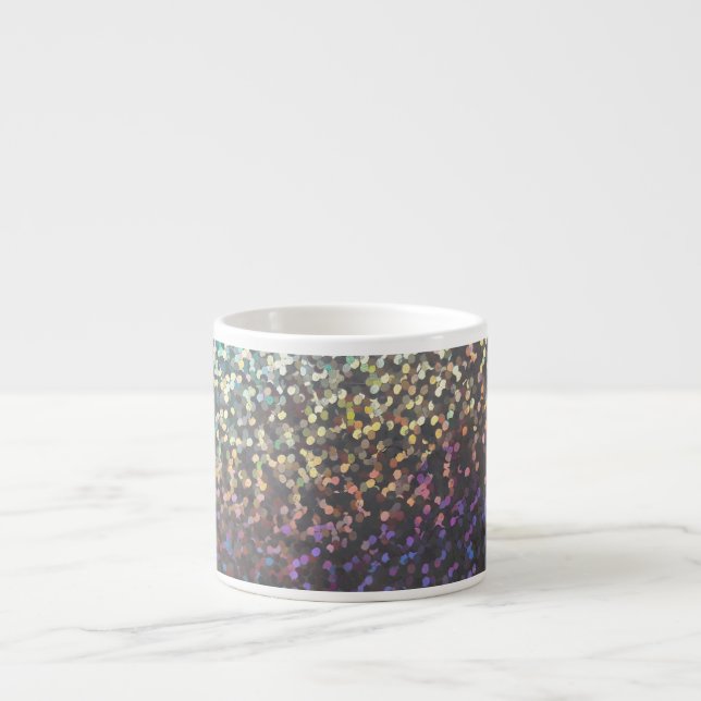 Glitter bokeh sparkle print espresso cup (Front)