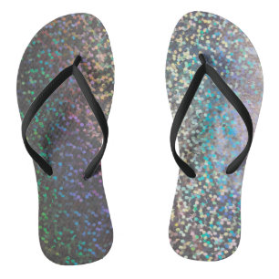 Glitter bokeh sparkle print flip flops