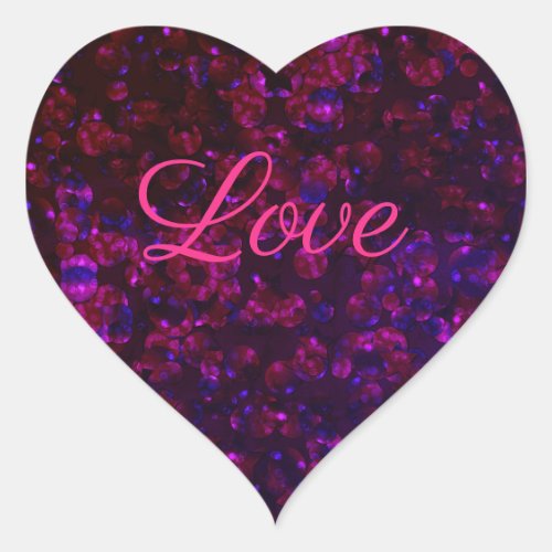 Glitter bokeh sparkle print heart sticker