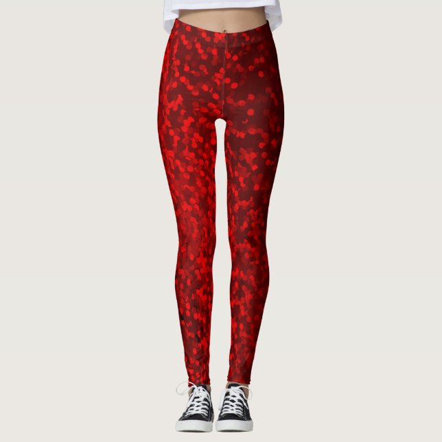 Glitter bokeh sparkle print leggings (Front)