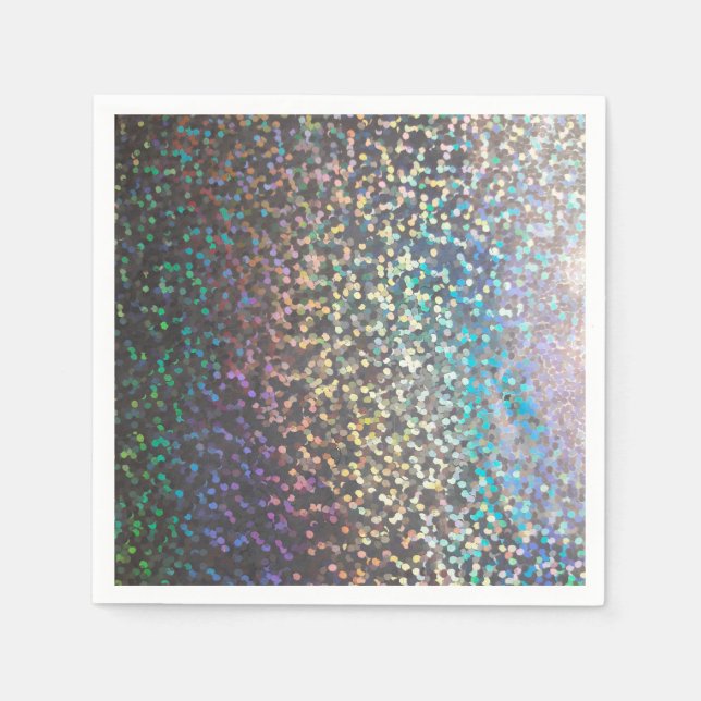 Glitter bokeh sparkle print napkins (Front)