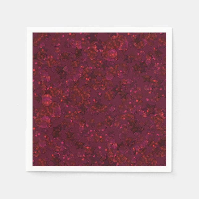 Glitter bokeh sparkle print napkins (Front)