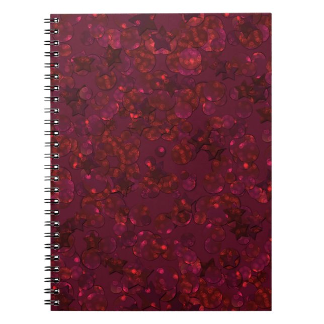 Glitter bokeh sparkle print notebook (Front)
