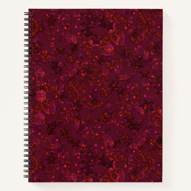 Glitter bokeh sparkle print notebook (Front)