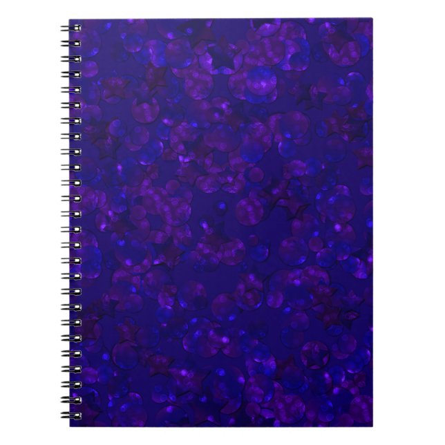 Glitter bokeh sparkle print notebook (Front)