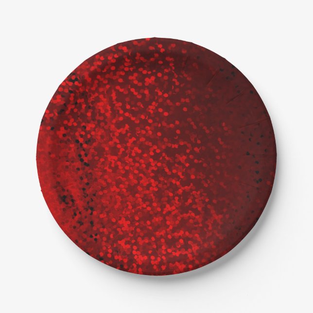 Glitter bokeh sparkle print paper plates (Front)