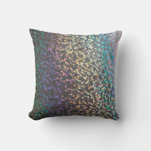 Glitter bokeh sparkle print throw pillow