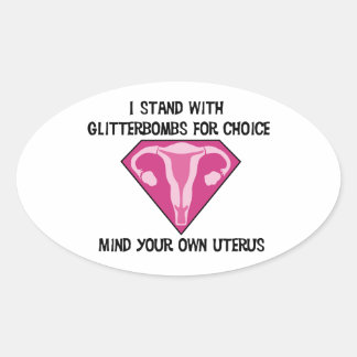Glitter Bombs for Choice Oval Sticker