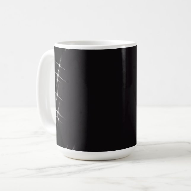 Glitter Border Circle - B&W Coffee Mug (Front Left)