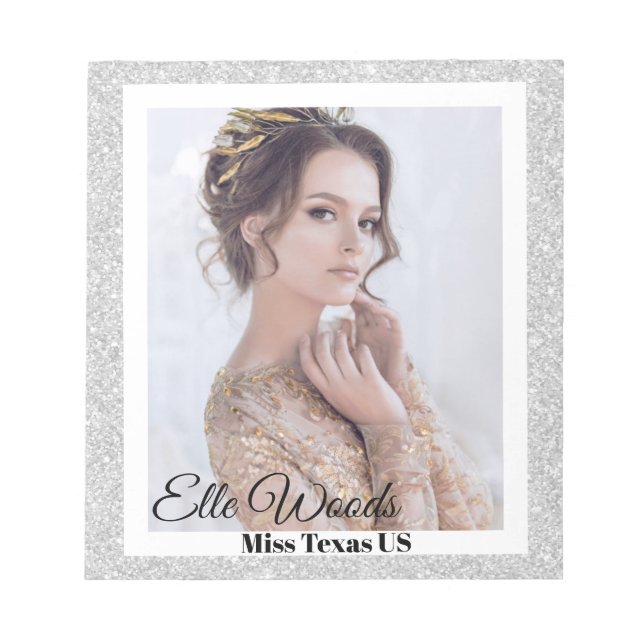 Glitter Border Pageant Autograph Notepad (Front)