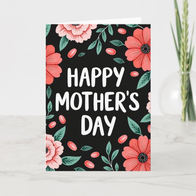 Glitter Botanical Mothers Day Card (Front)