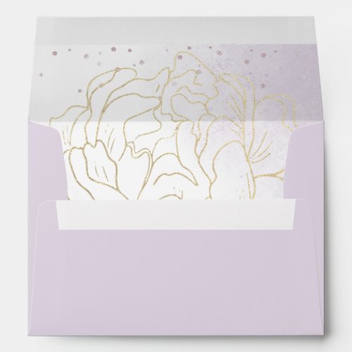 Glitter Botanical Radiant Purple Wedding Envelope