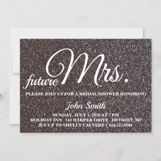 Glitter Bridal Shower future Mrs. Invitation | Zazzle