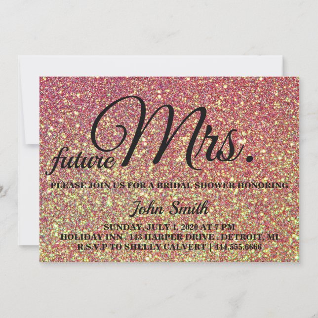 Glitter Bridal Shower future Mrs. Invitation (Front)