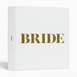Glitter Bride Gold 3 Ring Binder